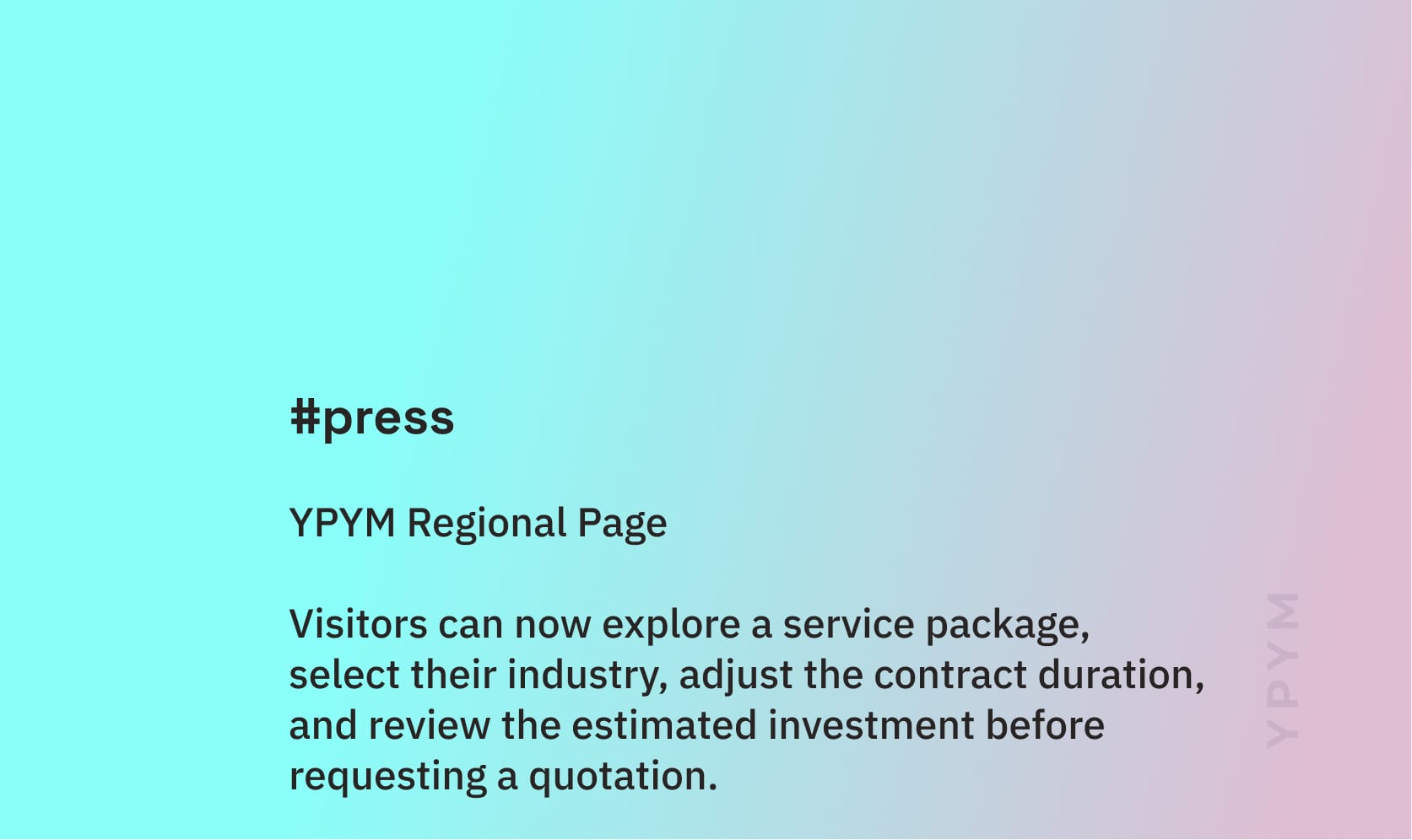 YPYM Adds Pricing and Inquiry Tools Across Its Regional Homepages